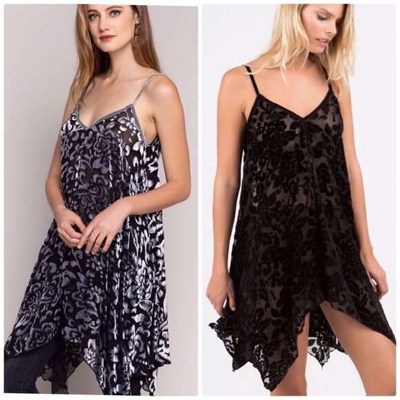 𝅺pol Gray Burnout Velvet Flowy Cami Dress - Picture 5 of 11